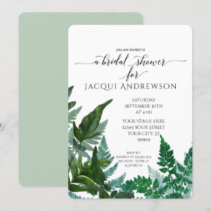 Invitación Bosque nupcial del follaje del helecho de la menta