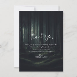 Invitación Bosque Oscuro Árboles Crepusculares Agradecimiento