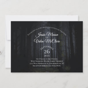 Invitación Bosque Oscuro Gótico Elegante Boda Naturaleza de l