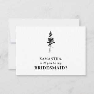 Invitación Bosque Pino Indie ¿Serás mi dama de honor?
