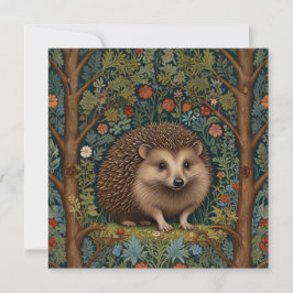 Invitación Bosque retro vintage hedgehog woodland botánico