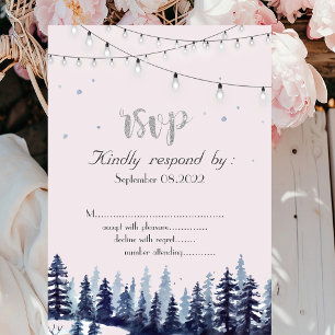 Invitación Bosque,Selva,Árboles de Pino RSVP
