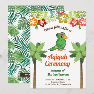 Invitación Bosque Selvático Tropical Lorito Aqiqah
