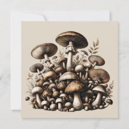 Invitación Bosque susurrador: Colección de patrones de hongos