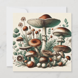 Invitación Bosque susurrador: Colección de patrones de hongos