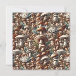 Invitación Bosque susurrador: Colección de patrones de hongos