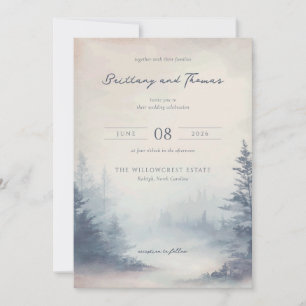 Invitación Bosque Tranquilo de Acuarela Pastel