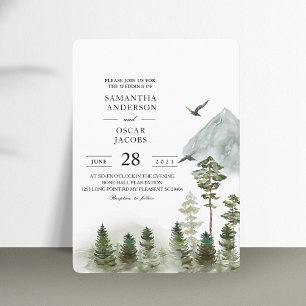 Invitación Bosque verde de naturaleza moderna   Árboles de ac