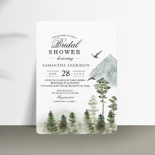 Invitación Bosque verde de naturaleza moderna   Árboles de ac