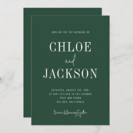 Invitación Bosque Verde Moderno negrita Personalizado Boda de