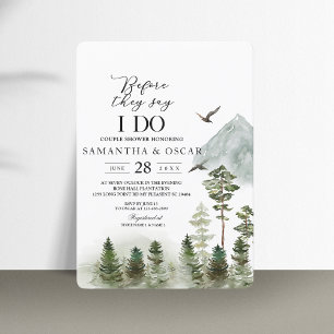 Invitación Bosque verde natural moderno Árboles acuarelas