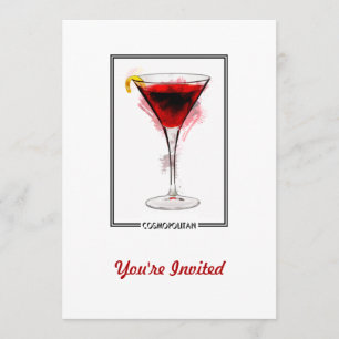 Invitación Bosquejo cosmopolita del marcador del cóctel