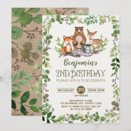 Invitación Bosques de bosques de bosque de bosques Segundo cu