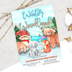 Invitación Bosques de Invierno - Cualquier Edad 