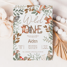 Invitación Bosques de vegetación suave, bosques, primer cumpl