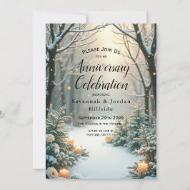 Invitación Bosques Helados Nevados y Alumbrados por Velas