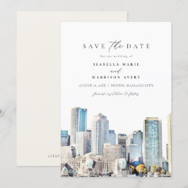 Invitación BOSTON MASSACHUSETTS Skyline Save the Date