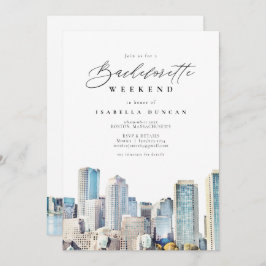 Invitación BOSTON Skyline Bachelorette Weekend Itinerario