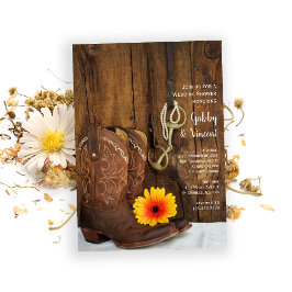 Invitación Bota de Cowboy Boot Daisy Horse Bit Western Weddin
