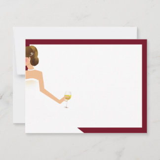 Invitación Bota de vino de novia con cartón blanco 4x6