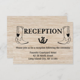 Invitación Bota Vaquera de Recepción Occidental para Boda de 