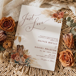 Invitación Bota vaquera occidental rústica Pampas Boho Boda