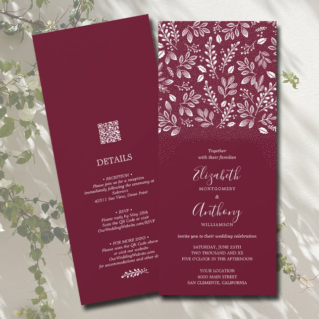 Invitación Botánica Blanca En Una Boda (Subido por el creador)