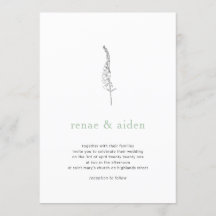 Invitación botánica, boda floral mínimo