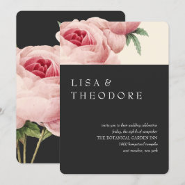 Invitación Botánica | Boda gris de cosecha