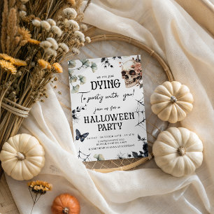 Invitación Botánica de Cráneo para Halloween 'Muri