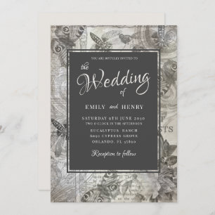 Invitación Botánica de época El Boda de