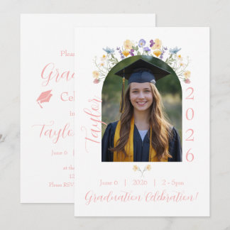 Invitación Botánica de Graduación de Foto de Arqui