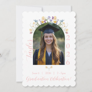 Invitación Botánica de Graduación de Foto de Vieir