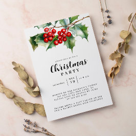 Invitación botánica de invierno Fiesta navidades