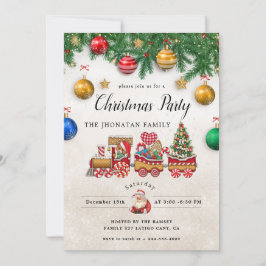Invitación Botánica de Invierno para Fiesta de Nav