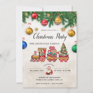 Invitación Botánica de Invierno para Fiesta de Nav