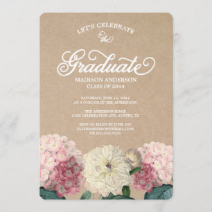 Invitación botánica de la fiesta de graduación del
