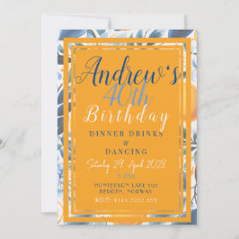 Invitación Botánica de Naranja de Verano