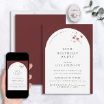 Invitación Botánica del Arco Borgoña de cumpleaños 60<br><div class="desc">¿Planeando un cumpleaños especial? Le presentaremos nuestra Invitación Botánica del Arco de Borgoña, el día 60, la manera perfecta de hacer de su evento una experiencia memorable. Su fondo burdeos y su elegante arco blanco se complementan perfectamente con elegantes acentos botánicos acuarelas, creando una invitación realmente especial. Añada más de...</div>
