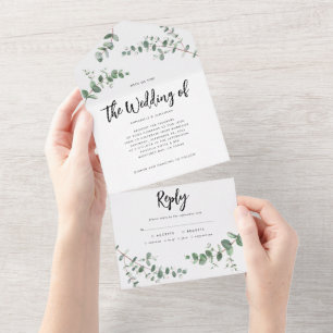 Invitación botánica del Boda de presupuesto Eucaly