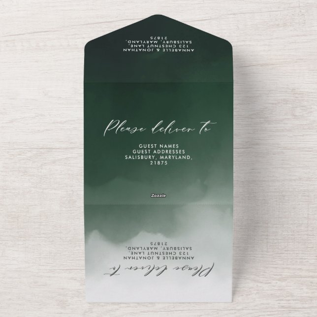 Invitación botánica del boda Eucalyptus + rsvp (Afuera)