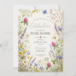 Invitación Botánica Editable de Prado de Flores Si