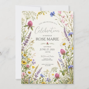 Invitación Botánica Editable de Prado de Flores Si