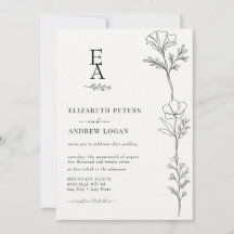 Botánica minimalista elegante | Boda de flores sil