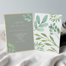 Invitación Botánica Moderna Verde Salvia