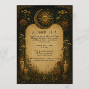 Invitación Botánica Pagana para Celebración de Lit