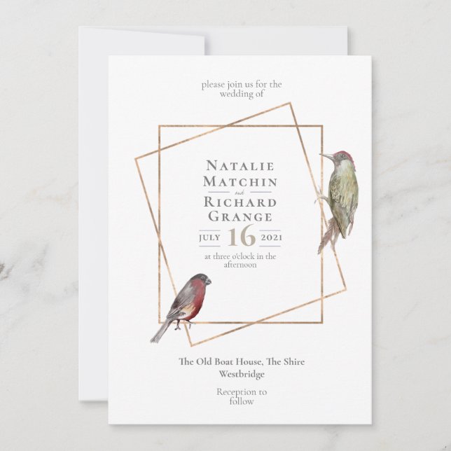 Invitación botánica para aves rusticas (Anverso)