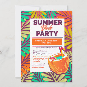 Invitación Botánica para Fiesta de Verano