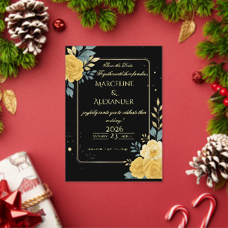 Invitación Botánica Personalizada de Esmeralda y M