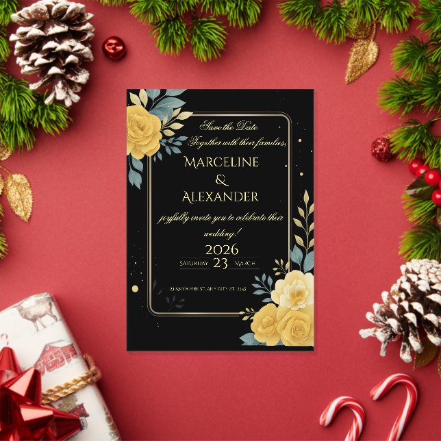 Invitación Botánica Personalizada de Esmeralda y M (Insitu (Vacaciones))